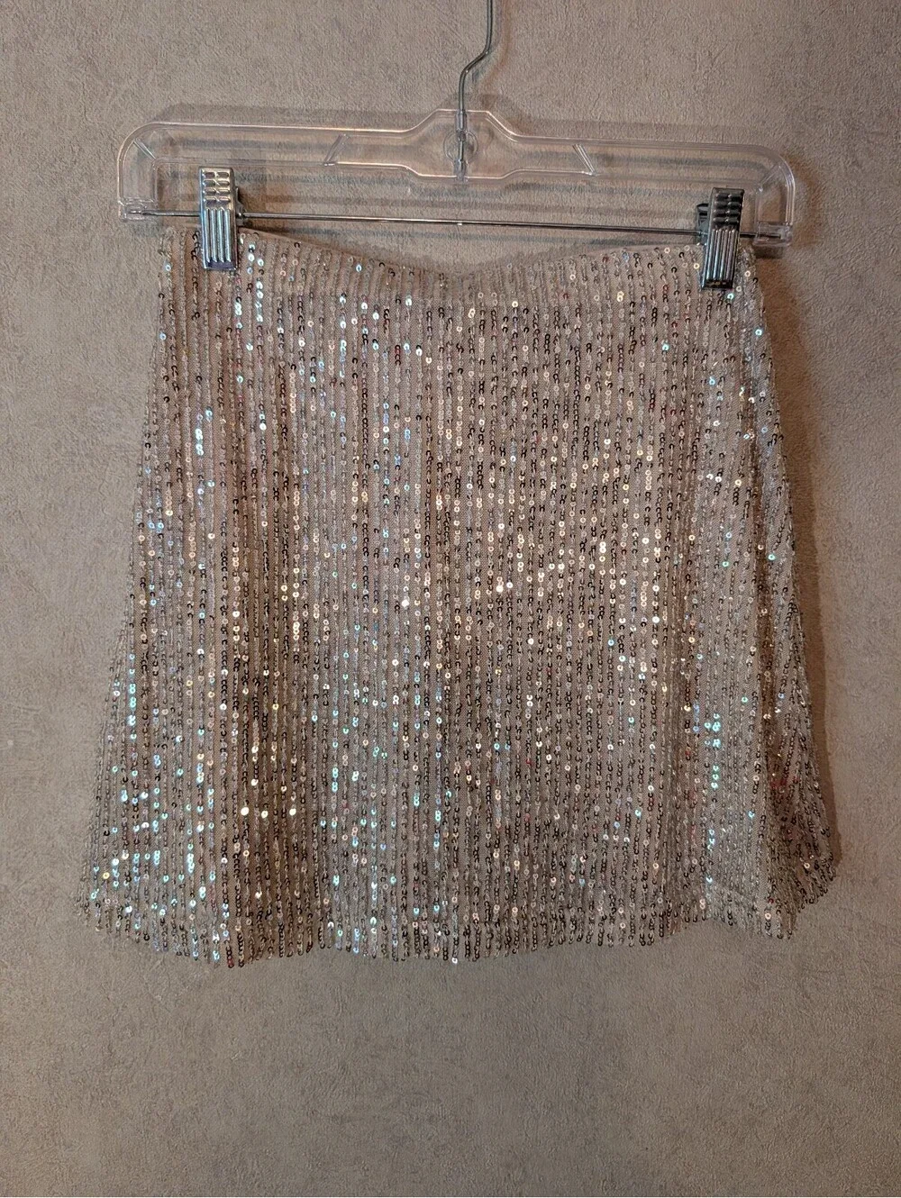 ABERCROMBIE champagne sequin mini skirt sz XS